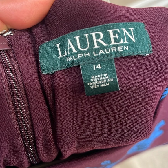 Lauren Ralph Lauren Burgundy and Blue Floral Dress - Picture 4 of 9